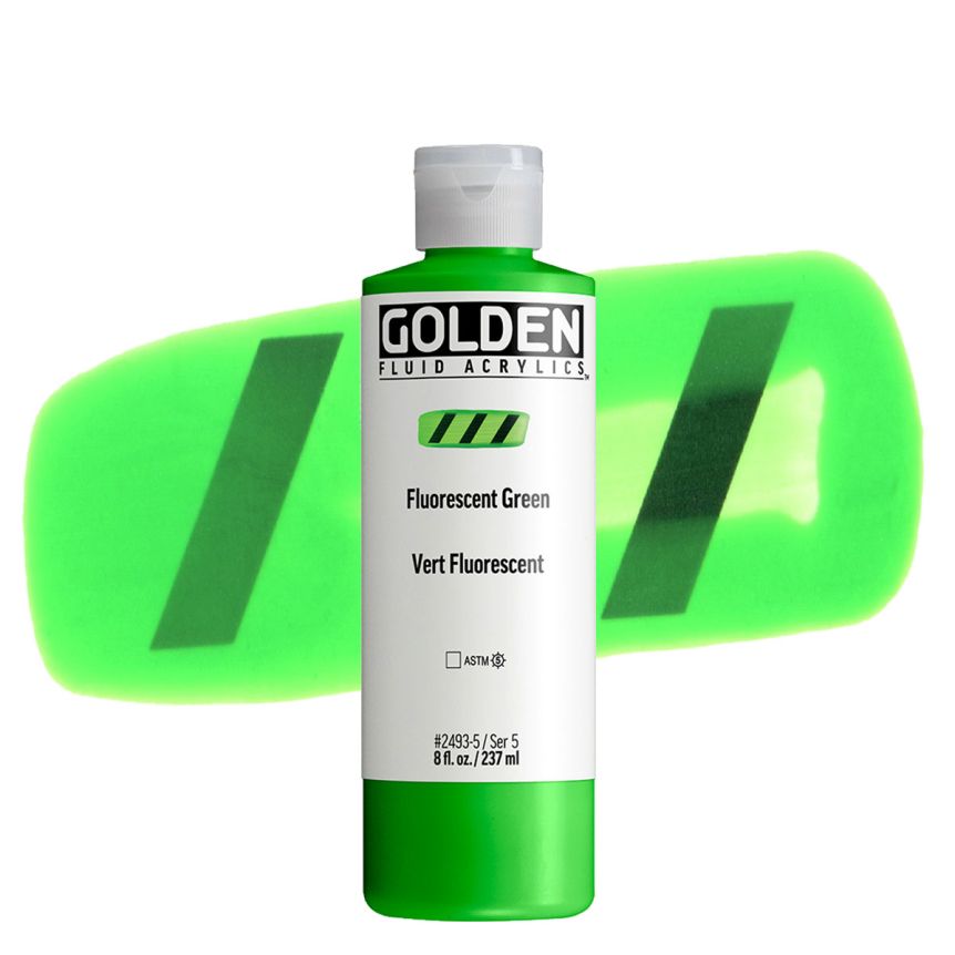 GOLDEN Fluid Acrylics Fluorescent Green, 8oz