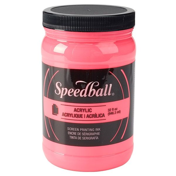 Fluorescent Hot Pink 32oz Jar Speedball Acrylic Screen Printing Ink 