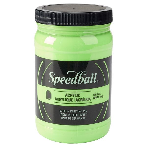 Fluorescent Lime Green 32oz Jar Speedball Acrylic Screen Printing Ink 