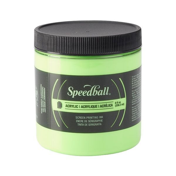 Fluorescent Lime Green 8oz Jar Speedball Acrylic Screen Printing Ink 