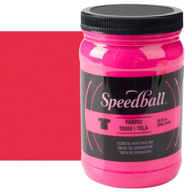Speedball Fabric Screen Printing Ink, Fluorescent Hot Pink, 32oz