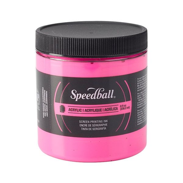 Fluorescent Magenta 8oz Jar Speedball Acrylic Screen Printing Ink 