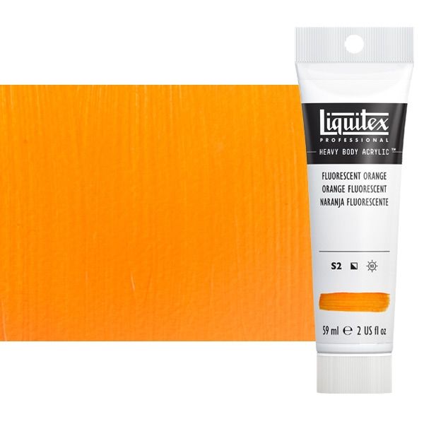 Liquitex Heavy Body Acrylic - Fluorescent Orange, 2oz Tube