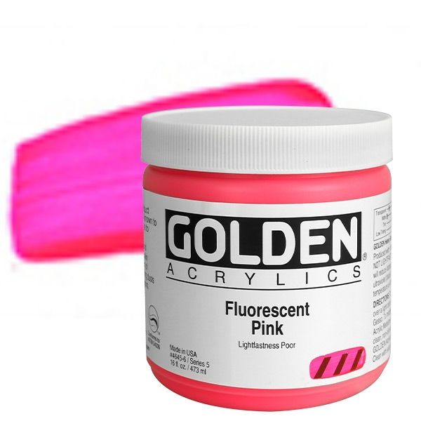 Golden Heavy Body Acrylic 16 oz Fluorescent Pink