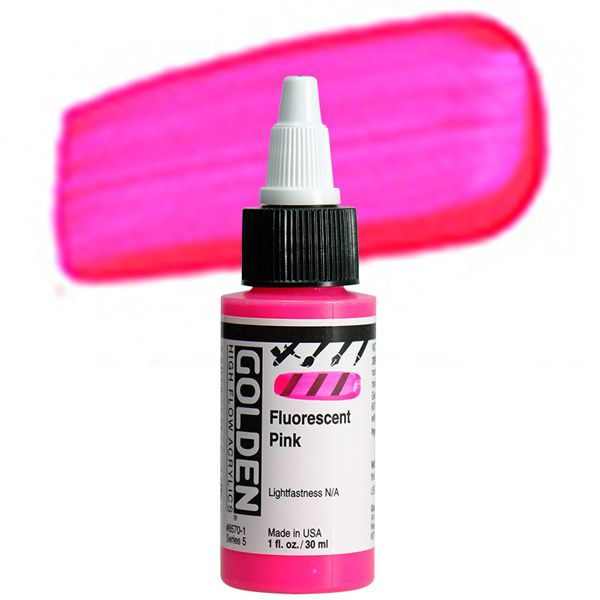 GOLDEN High Flow Acrylic, Fluorescent Pink, 1oz