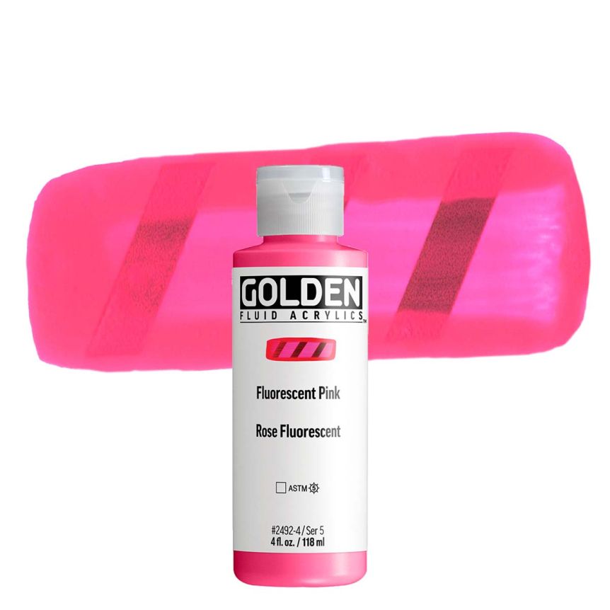 GOLDEN Fluid Acrylic Fluorescent Pink, 4oz
