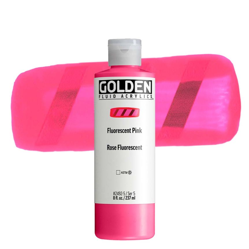 Golden Fluid Acrylic Fluorescent Pink, 8oz