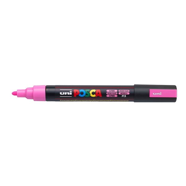 POSCA Acrylic Paint Marker - Fluorescent Pink, Medium Tip (1.8-2.5