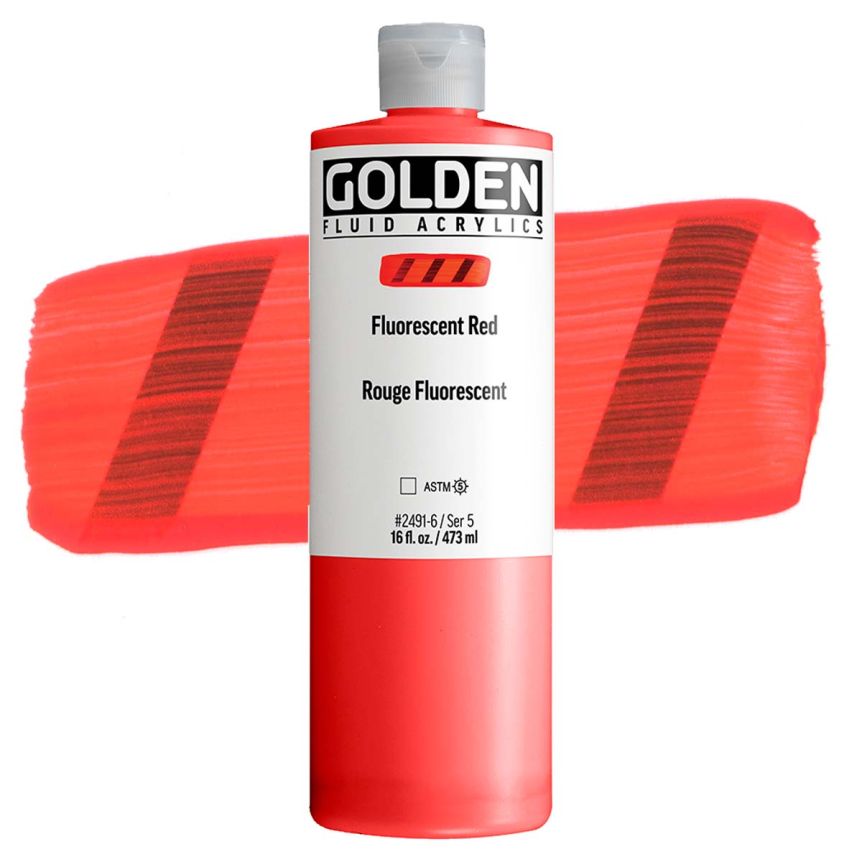 GOLDEN Fluid Acrylic Fluorescent Red, 16oz
