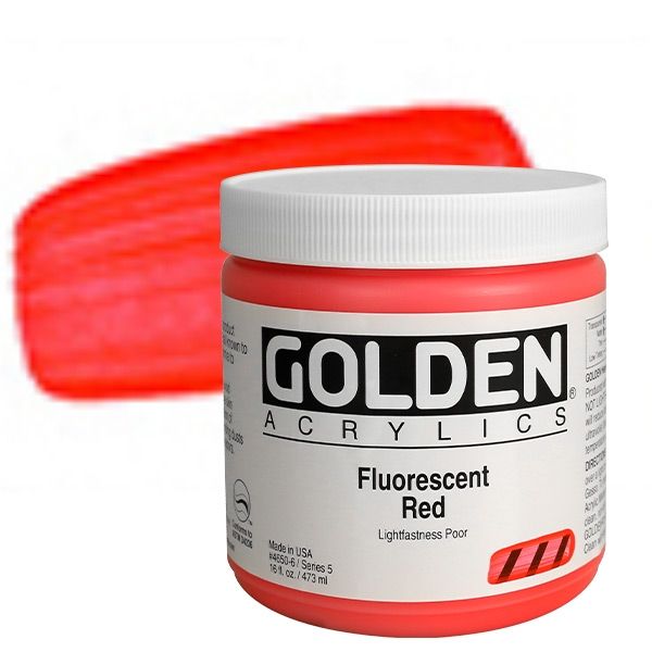 Golden Heavy Body Acrylic 16 oz Fluorescent Red