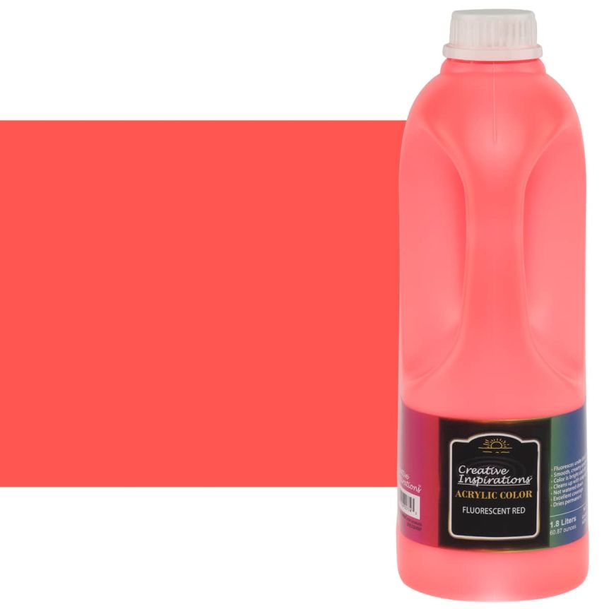 Creative Inspirations Acrylic Paint 1.8 liter jug, Fluorescent Red