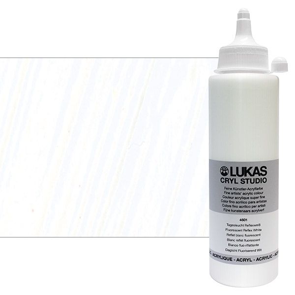 Cryl Studio Acrylic Paint - Fluorescent Reflex White, 250ml Bottle