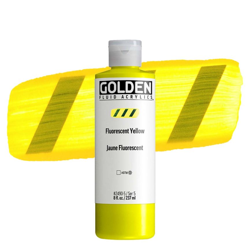 Golden Fluid Acrylic Fluorescent Yellow, 8oz