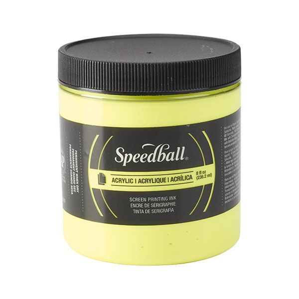Fluorescent Yellow 8oz Jar Speedball Acrylic Screen Printing Ink  