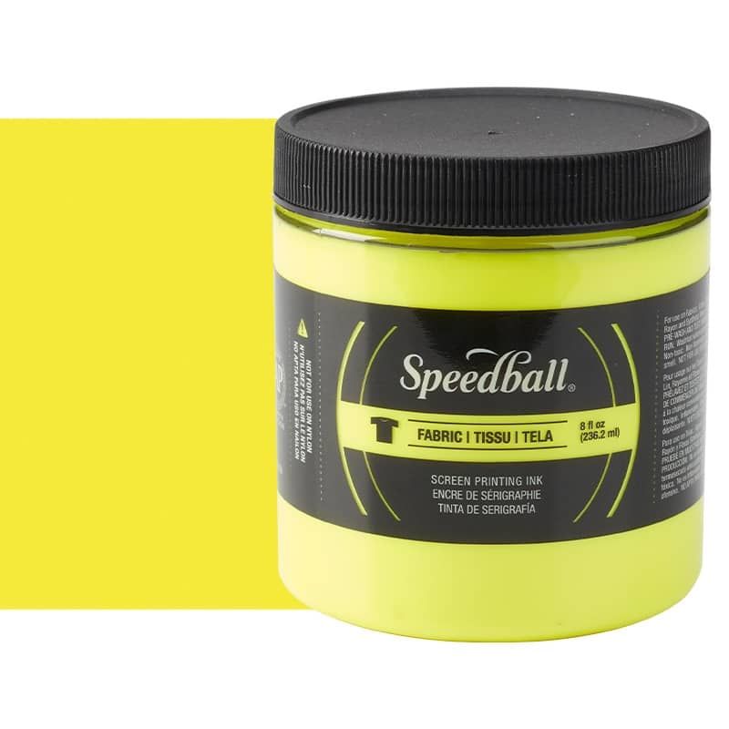 Speedball Fabric Screen Printing Ink 8 oz Jar - Fluorescent Yellow