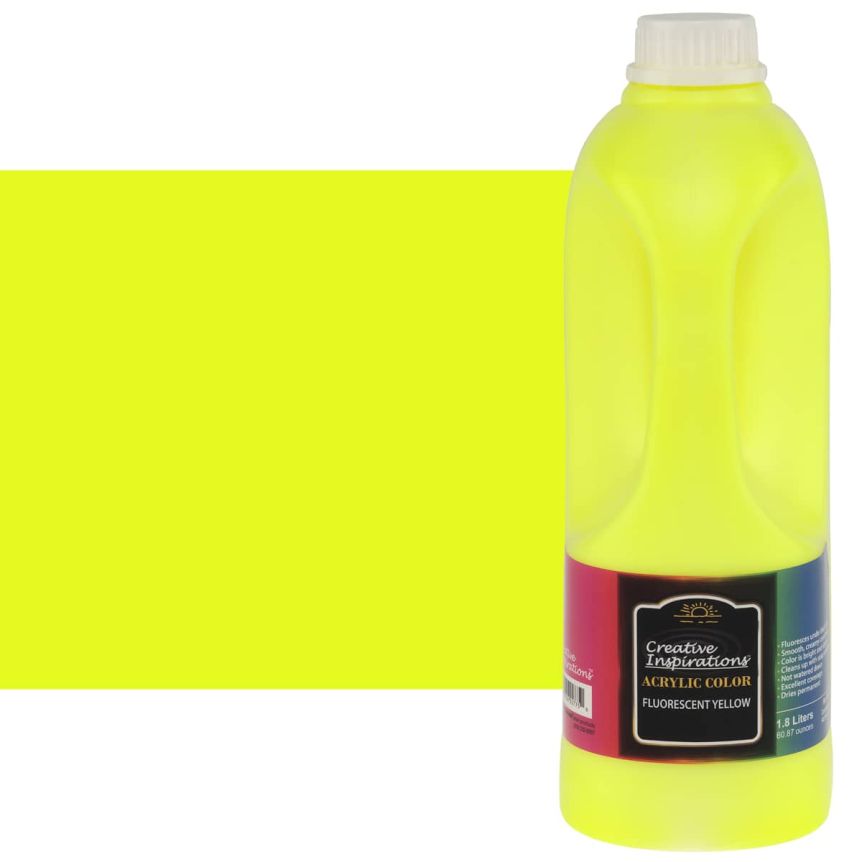 Creative Inspirations Acrylic Paint 1.8 liter jug, Fluorescent Yellow