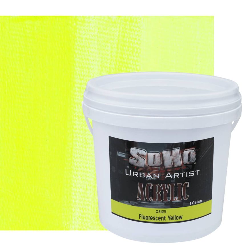 SoHo Urban Artists Heavy Body Acrylic - Fluorescent Yellow, 1 Gallon