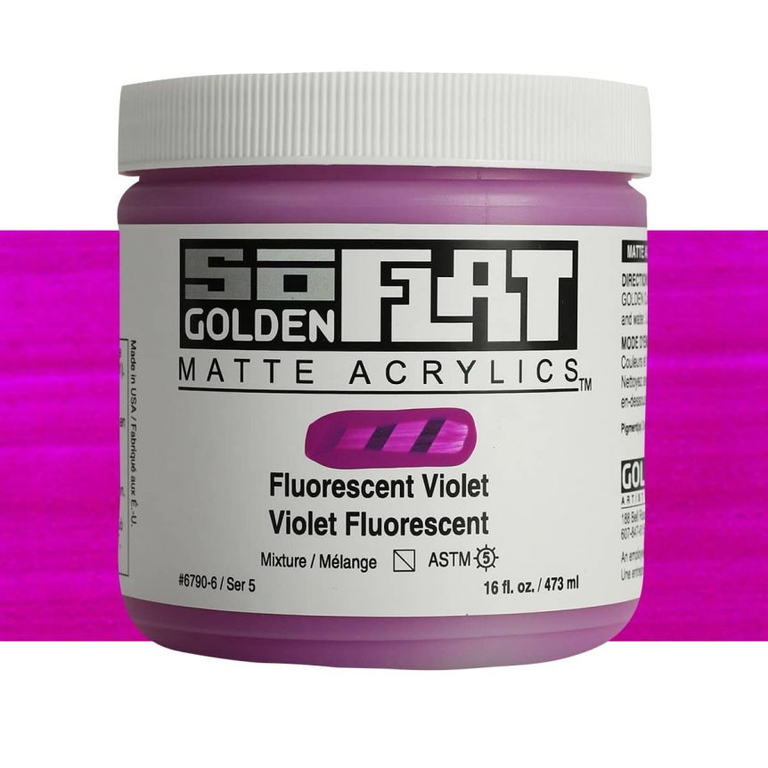 Golden SoFlat Matte Acrylic 16 oz Fluorescent Violet