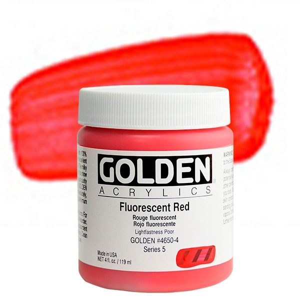 Golden Heavy Body Acrylic 4 oz Fluorescent Red