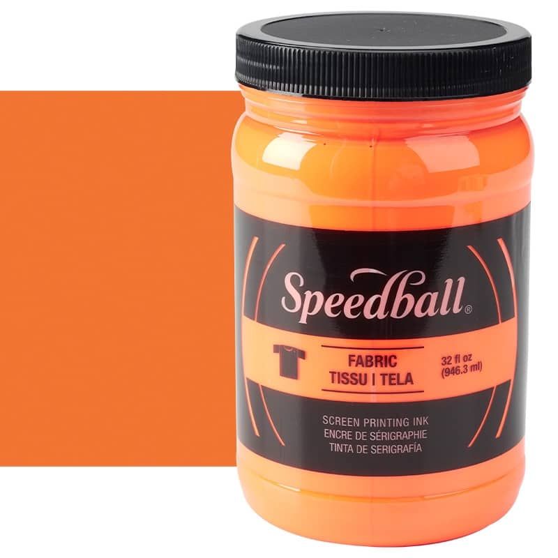 Speedball Fabric Screen Printing Ink 32 oz Jar - Fluorescent Orange