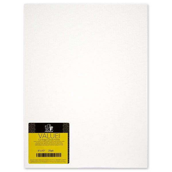 Fredrix Cut Edge Canvas Panels 25-Pack 8x10" - White