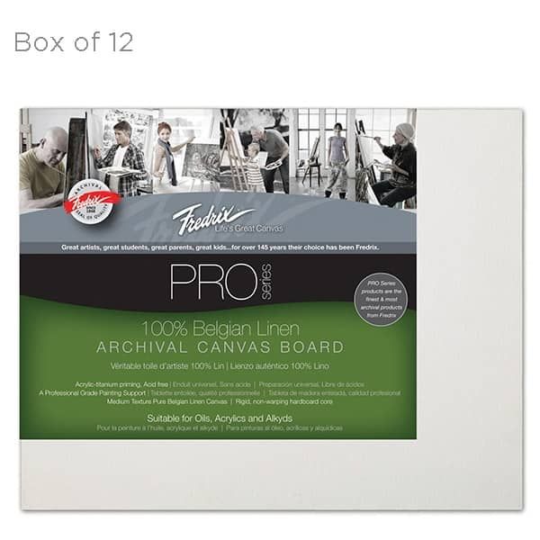 Fredrix Pro Series Linen Archival Canvas Board 8x10", Box of 12