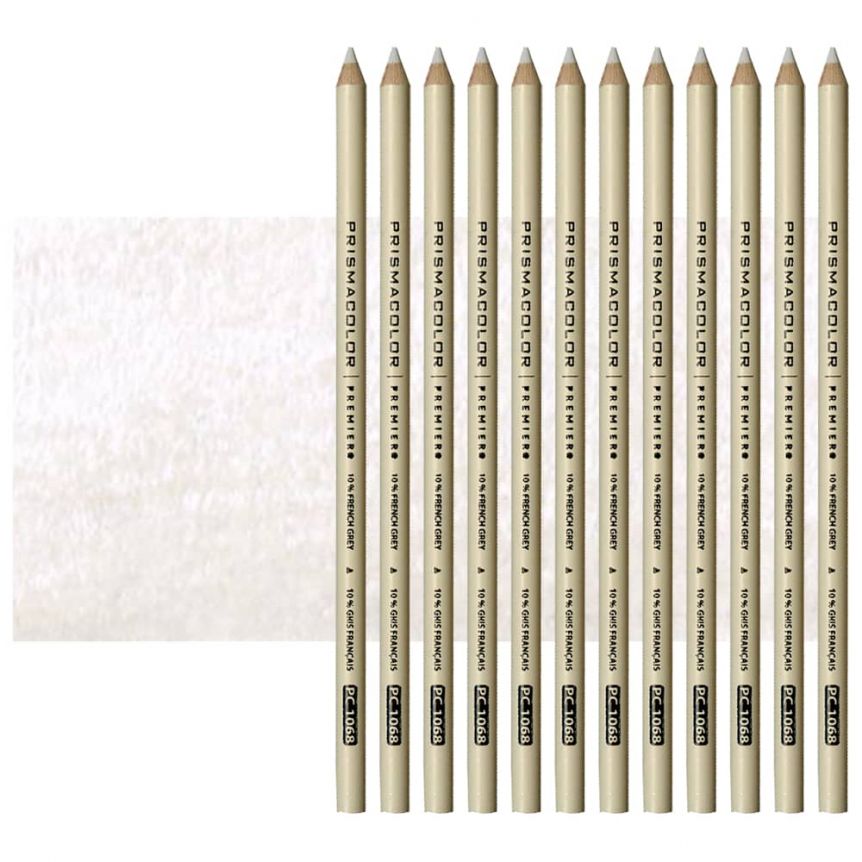 Prismacolor Premier Colored Pencils Set of 12 PC1068 - French Gray 10%	