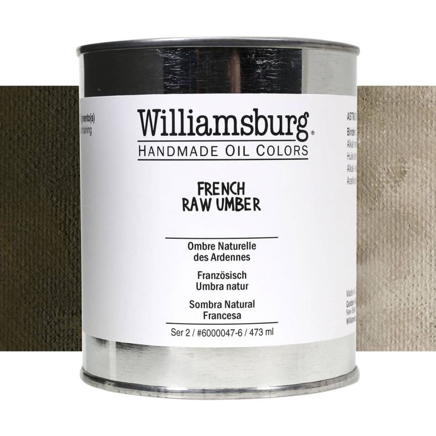 Williamsburg Handmade Oil Paint - French Raw Umber, 473ml