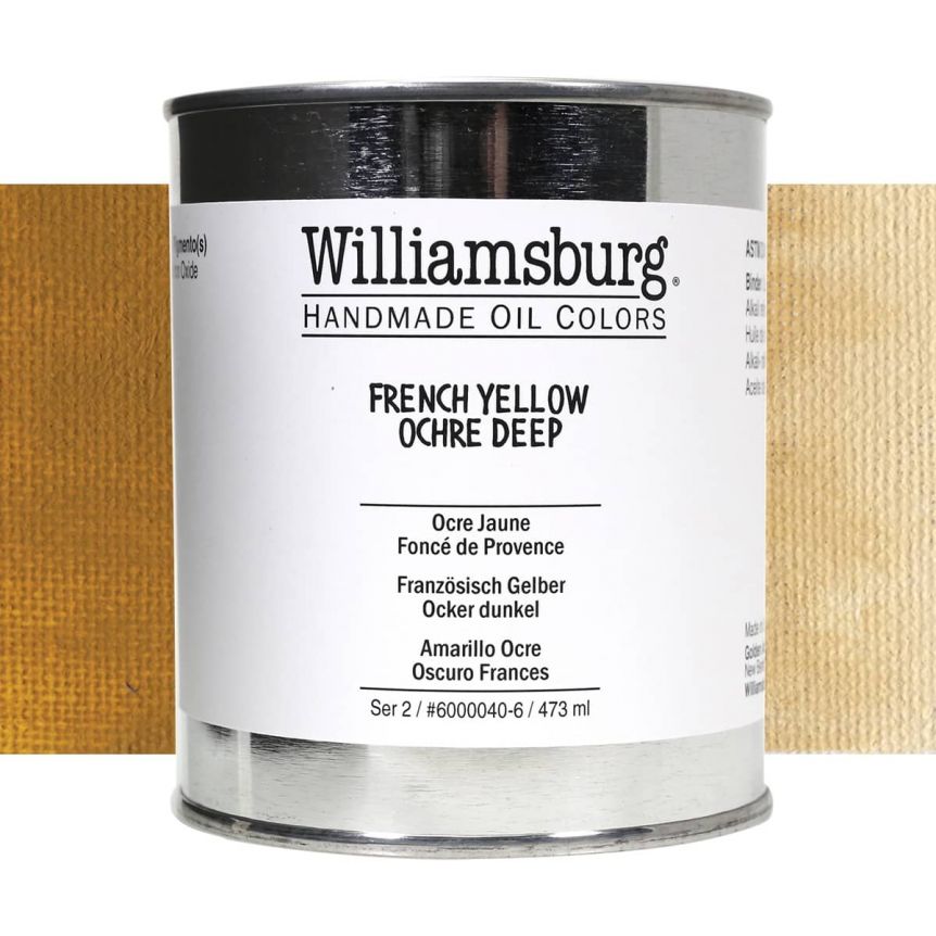 Williamsburg Handmade Oil Paint - French Yellow Ochre Deep, 473ml