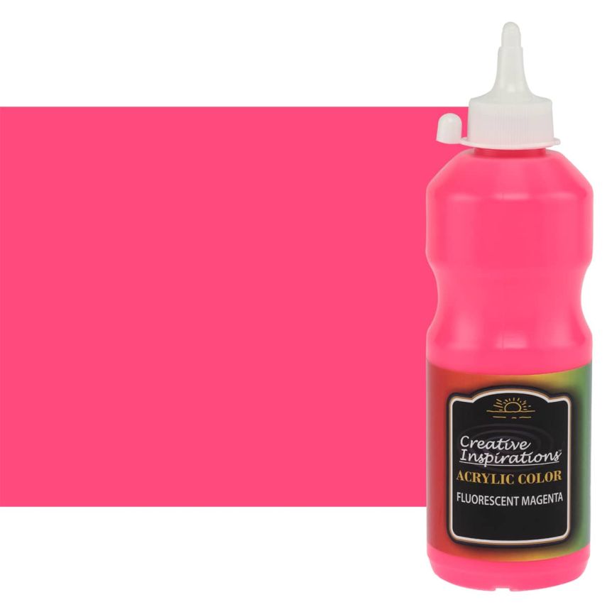 Creative Inspirations Acrylic color, Fluorescent Magenta, 500ml bottle