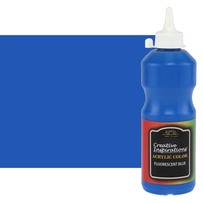 Creative Inspirations Acrylic color, Fluorescent Blue, 500ml bottle