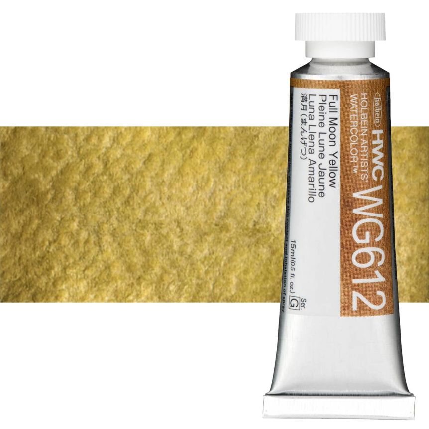 Holbein Artists' Granulating Watercolor - Full Moon Yellow, 15ml Tube