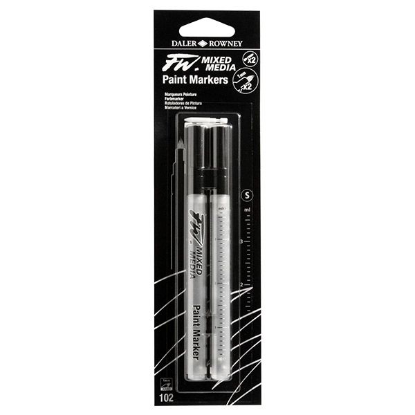 FW Mixed Media Paint Marker (Small, Hard Nib, 102) 2-Pack