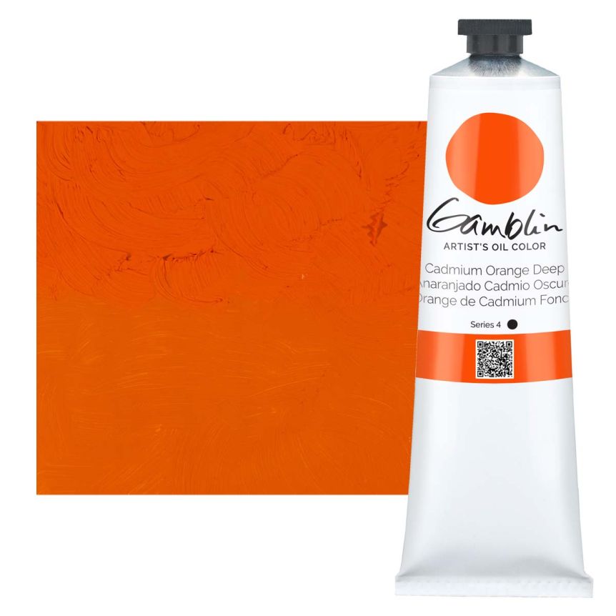 Gamblin Artists Oil - Cadmium Orange Deep, 150ml Tube