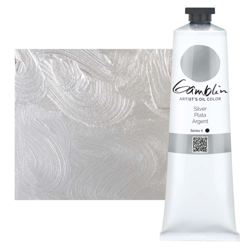 Gamblin Artists Oil - Silver, 150ml Tube