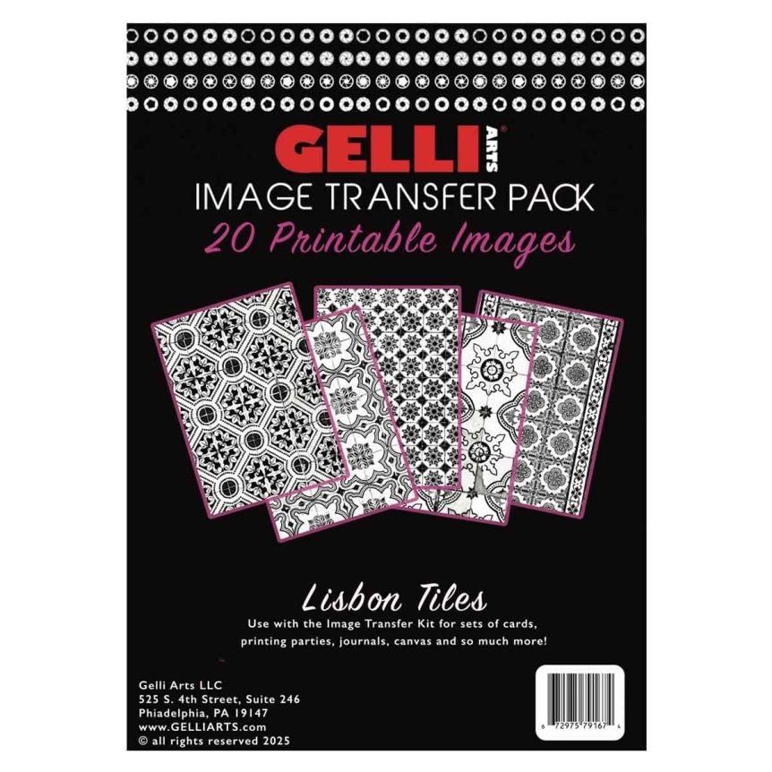 Gelli Arts Image Transfer Printable Kit Pack of 20 - Lisbon Tiles
