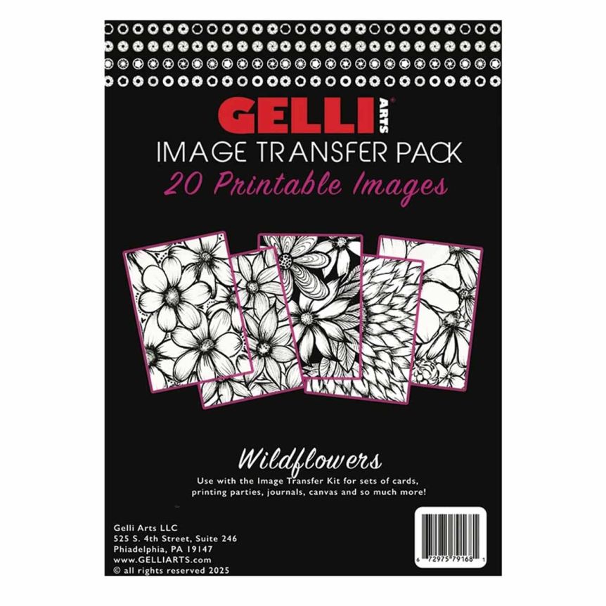 Gelli Arts Image Transfer Printable Kit Pack of 20 - Wildflowers
