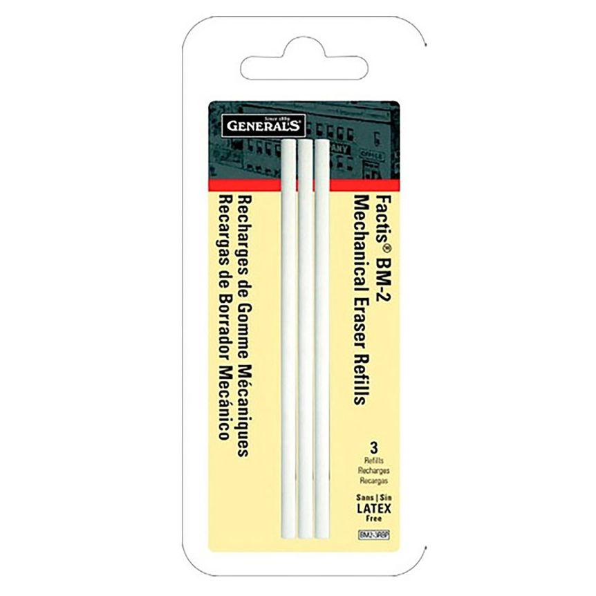 General Pencil Factis BM-2 Mechanical Eraser Refills Pack of 3