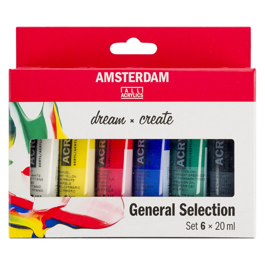 Amsterdam Standard Series Acrylic Paint - Intro 1 Set of 6, 20ml Tubes