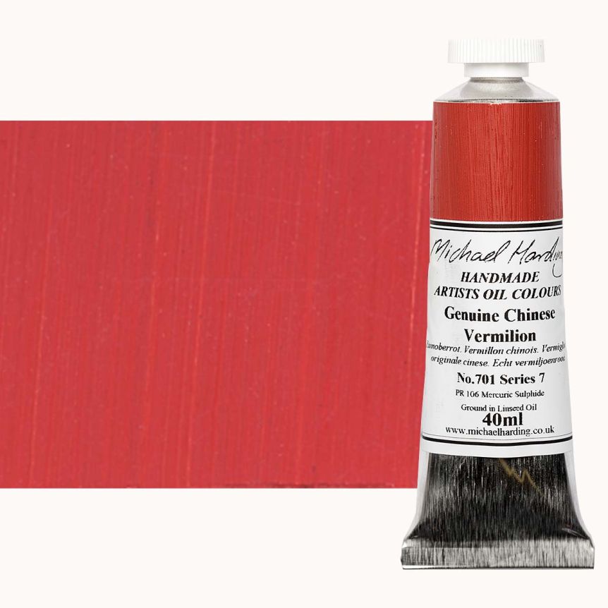 Michael Harding Oil Color - Genuine Chinese Vermilion, 40ml Tube
