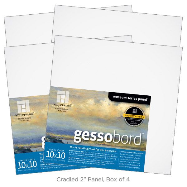 Box of 4 Ampersand Gessobord 2In Cradle 10X10 Jerry's Artarama