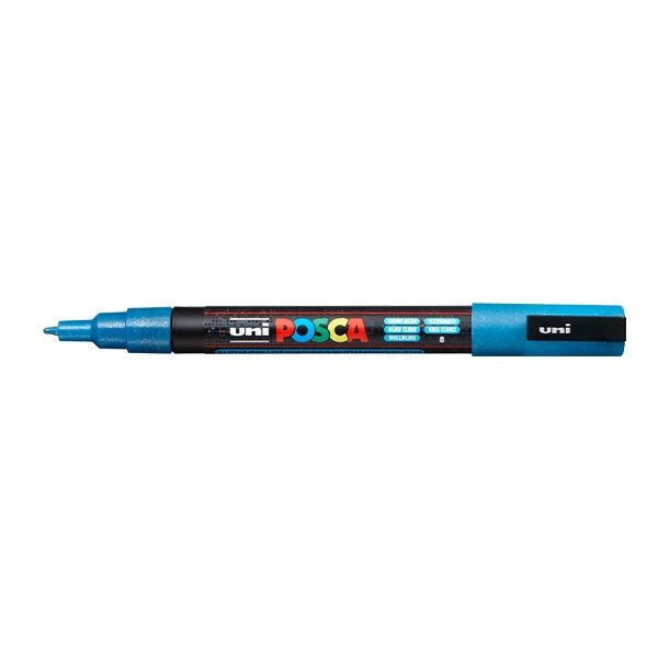 Posca Acrylic Paint Marker 0.9-1.3 mm Fine Tip Glitter Light Blue 