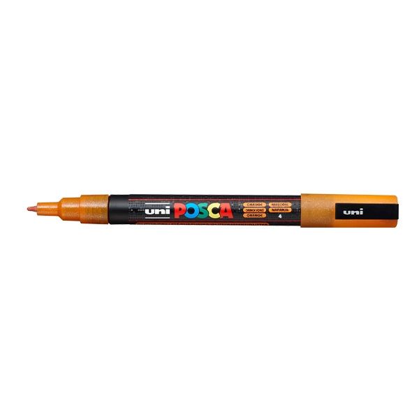 Posca Acrylic Paint Marker 0.9-1.3 mm Fine Tip Glitter Orange