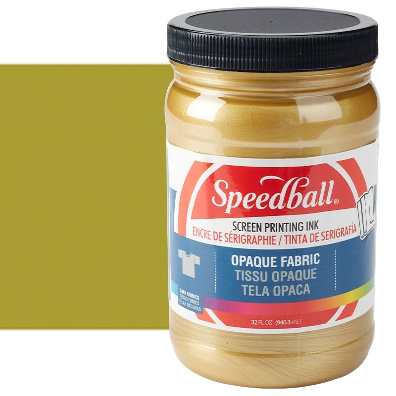 Speedball Opaque Fabric Screen Printing Ink 32 oz Jar - Gold