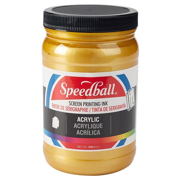 Gold 32oz Jar Speedball Acrylic Screen Printing Ink 
