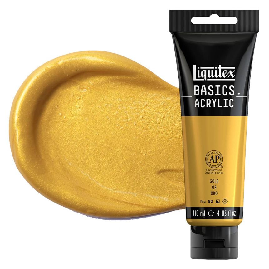 Liquitex Basics Acrylic Paint - Gold, 4oz Tube