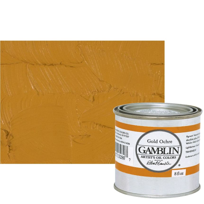 Gamblin Artists Oil - Gold Ochre, 8oz Can