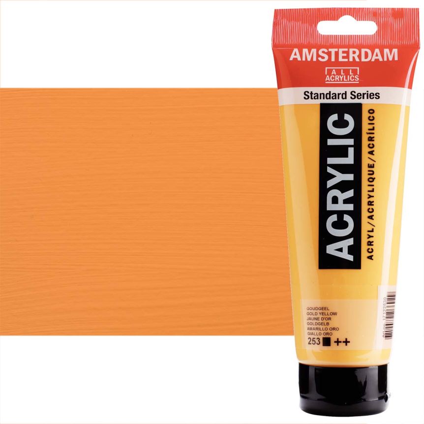 Amsterdam Standard Series Acrylic Paint - Gold Yellow, 250ml Tube