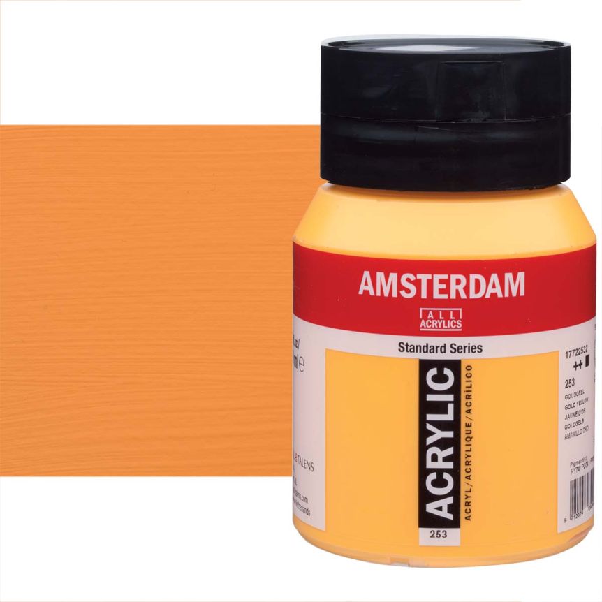 Amsterdam Standard Series Acrylic Paint - Gold Yellow, 500ml Jar