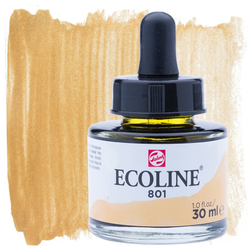 Ecoline Liquid Watercolor, Gold 30ml Pipette Jar
